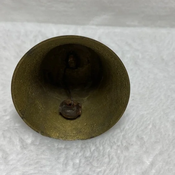 Vintage Brass Rooster Bell Figurine Farmhouse Decor Animal‎ Dinner Bell Patina - Picture 6 of 10